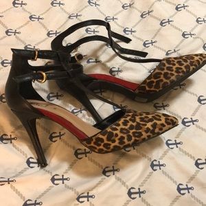 Black Leopard Pumps